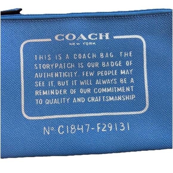 Coach New York Blue Leather Storypatch Wristlet Pouch NWT C1847 F29131 - Picture 3 of 8